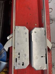 Side by side comparison of old worn UPVC gearbox and new replacement unit