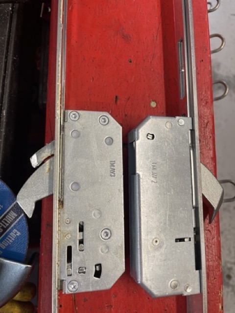 Side by side comparison of old worn UPVC gearbox and new replacement unit