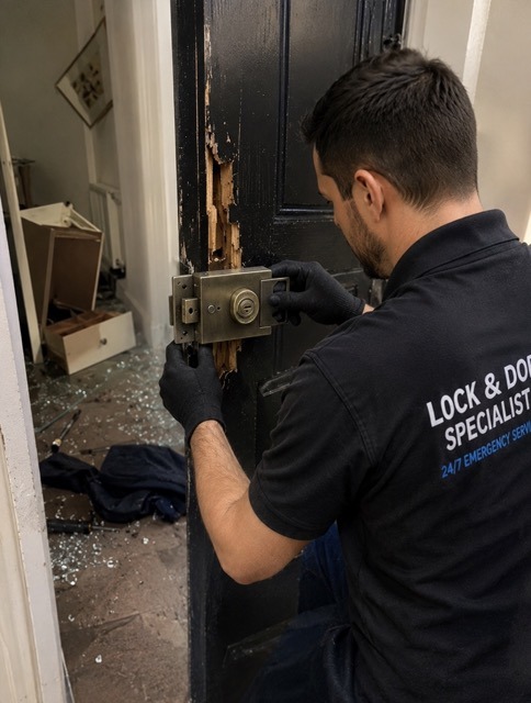 after burglary repairs emergency lock and door restoration after a break in
